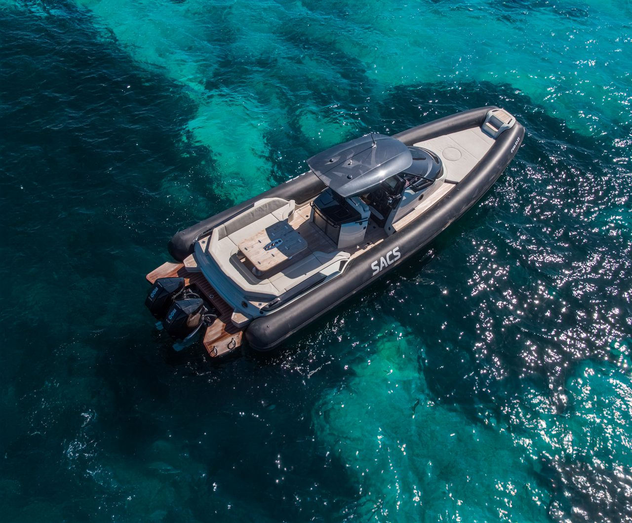 A RIB being used in the Mediterranean Sea, which was taken out of Club de Mar Palma marina.